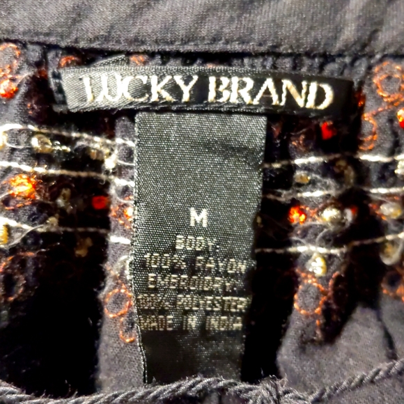 Lucky Brand Embroidery Top Size M - Picture 4 of 6